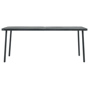 vidaXL Patio Dining Set Table and Chair Patio Furniture Set Steel Dark Gray-18