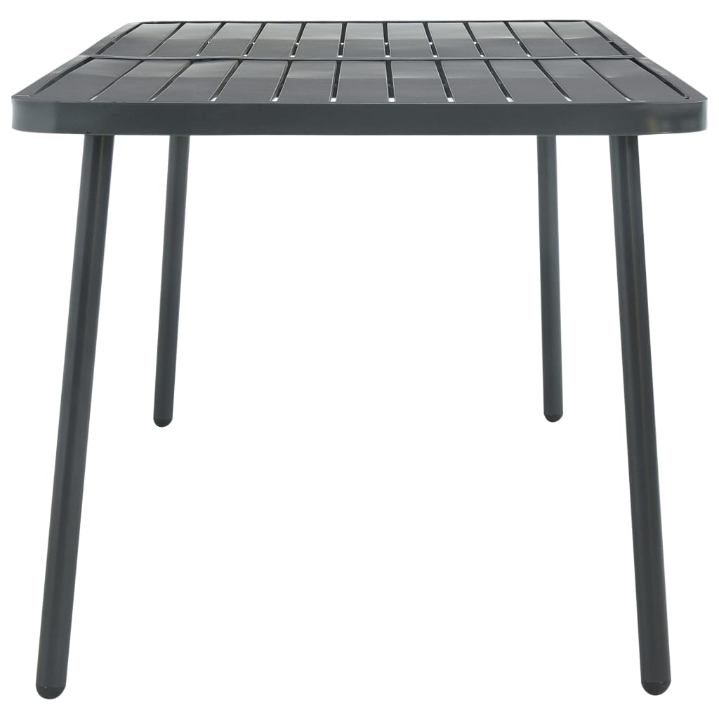 vidaXL Patio Dining Set Table and Chair Patio Furniture Set Steel Dark Gray-1