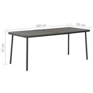 vidaXL Patio Dining Set Table and Chair Patio Furniture Set Steel Dark Gray-17