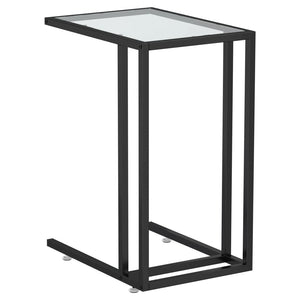 vidaXL Computer Side Table Accent C Shaped End Table Marble Tempered Glass-16