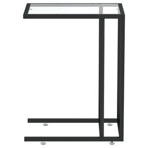 vidaXL Computer Side Table Accent C Shaped End Table Marble Tempered Glass-28