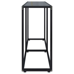 vidaXL Console Table Accent Side Table with Steel Frame Black Tempered Glass-22