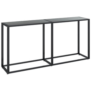 vidaXL Console Table Accent Side Table with Steel Frame Black Tempered Glass-38
