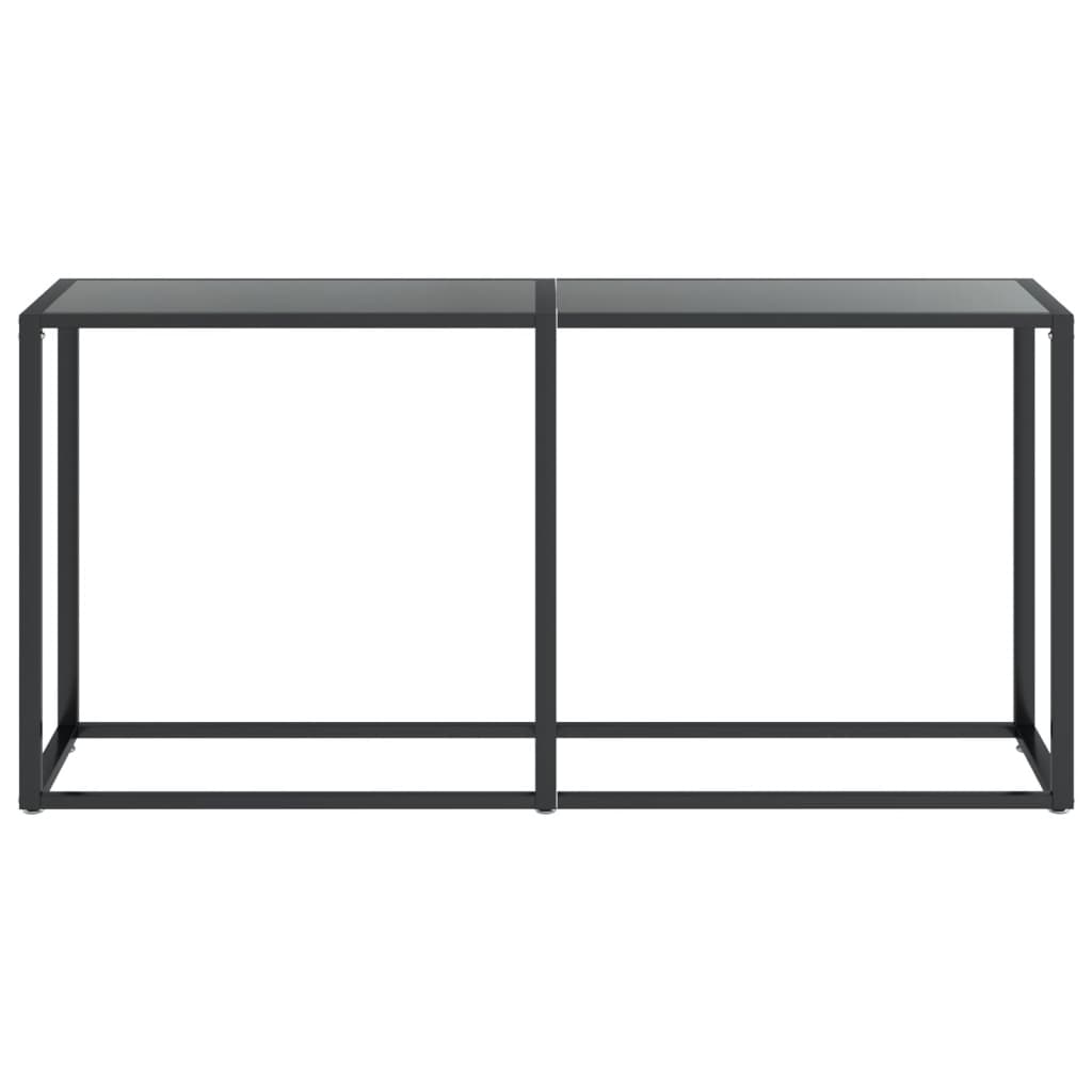vidaXL Console Table Accent Side Table with Steel Frame Black Tempered Glass-11
