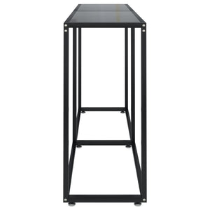 vidaXL Console Table Accent Side Table with Steel Frame Black Tempered Glass-15