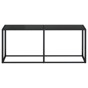 vidaXL Console Table Accent Side Table with Steel Frame Black Tempered Glass-0