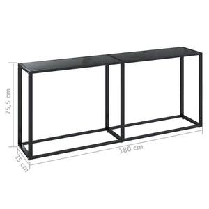 vidaXL Console Table Accent Side Table with Steel Frame Black Tempered Glass-39