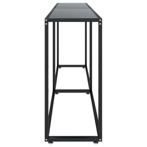 vidaXL Console Table Accent Side Table with Steel Frame Black Tempered Glass-37