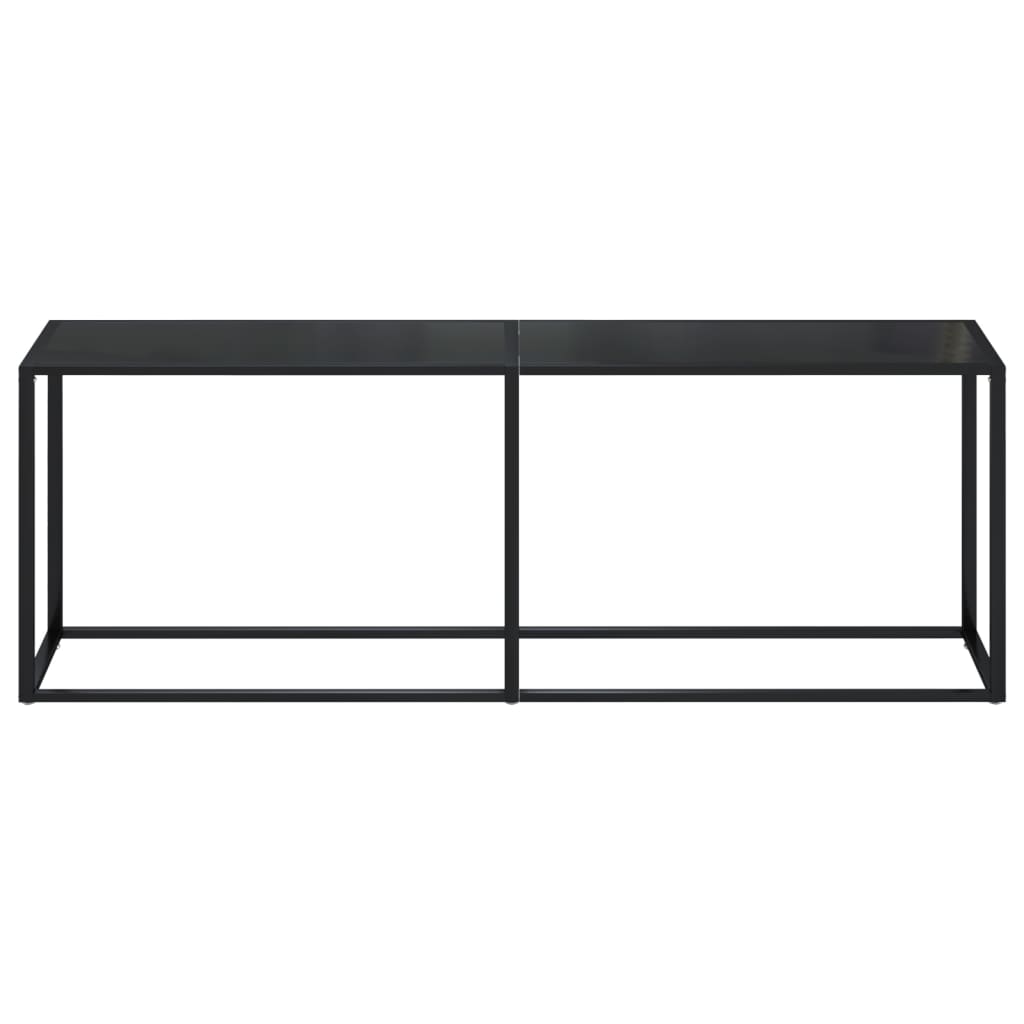 vidaXL Console Table Accent Side Table with Steel Frame Black Tempered Glass-28