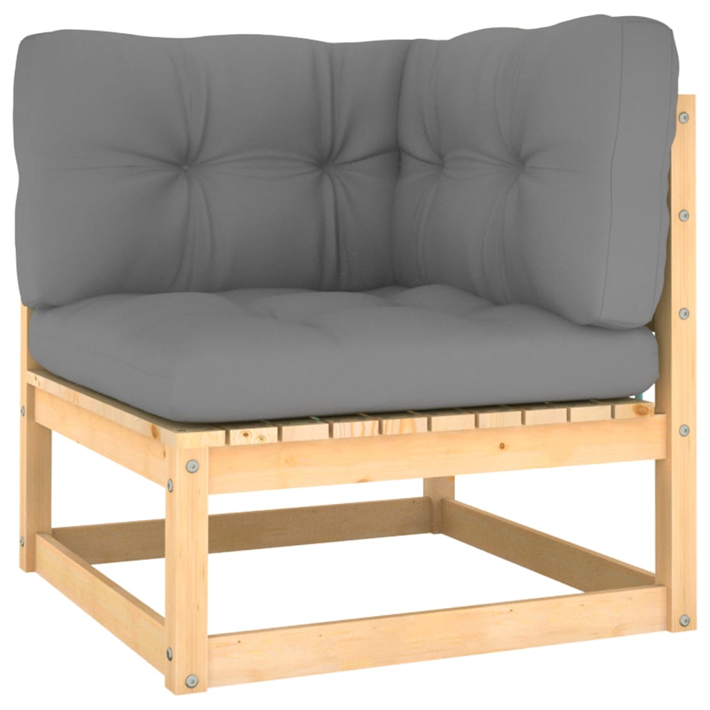 vidaXL Patio Furniture Set 6 Piece Outdoor Sectional Sofa Solid Wood Pine-26