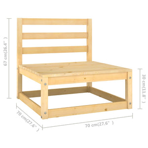 vidaXL Patio Furniture Set 6 Piece Outdoor Sectional Sofa Solid Wood Pine-46