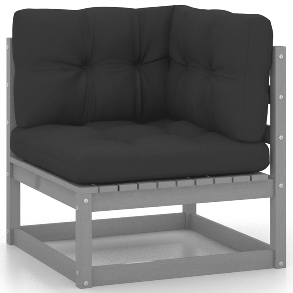vidaXL Patio Furniture Set 6 Piece Outdoor Sectional Sofa Solid Wood Pine-23