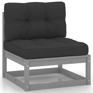 vidaXL Patio Furniture Set 6 Piece Outdoor Sectional Sofa Solid Wood Pine-28
