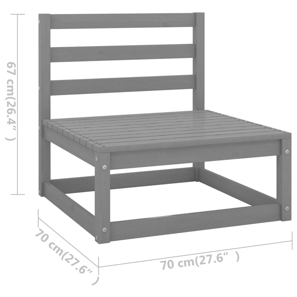 vidaXL Patio Furniture Set 6 Piece Outdoor Sectional Sofa Solid Wood Pine-48