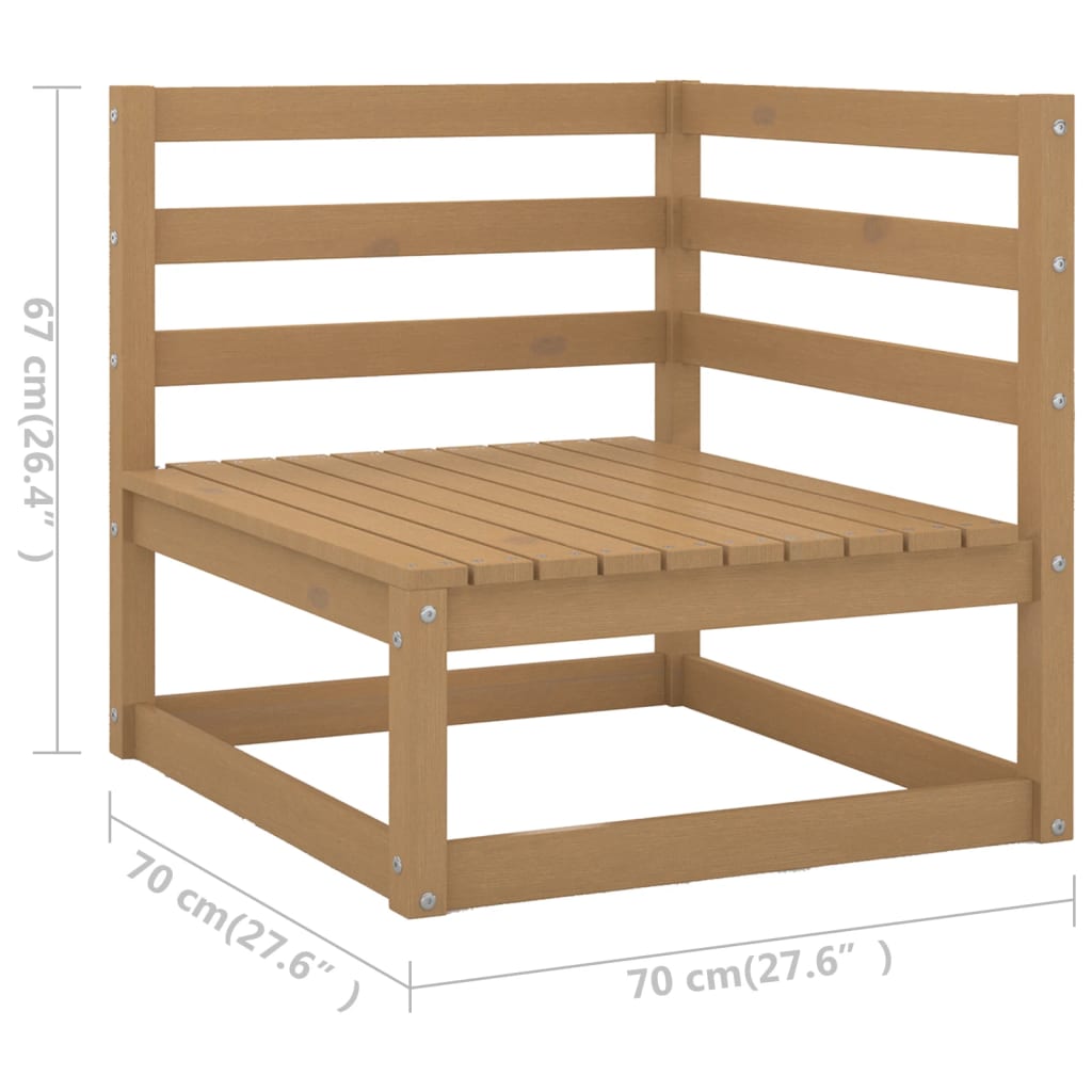vidaXL Patio Furniture Set 6 Piece Outdoor Sectional Sofa Solid Wood Pine-30