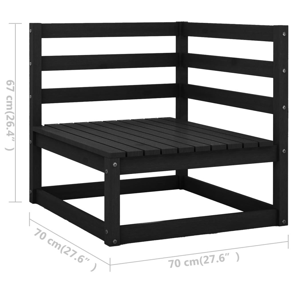vidaXL Patio Furniture Set 6 Piece Outdoor Sectional Sofa Solid Wood Pine-34