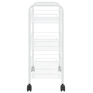 vidaXL Kitchen Trolley Rolling Storage Utility Cart with Mesh Baskets Iron-41