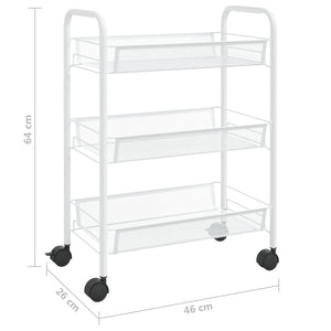 vidaXL Kitchen Trolley Rolling Storage Utility Cart with Mesh Baskets Iron-56
