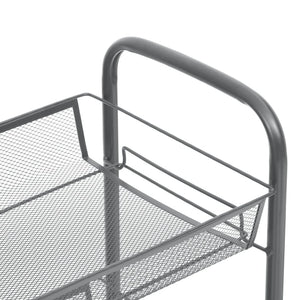 vidaXL Kitchen Trolley Rolling Storage Utility Cart with Mesh Baskets Iron-36