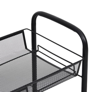 vidaXL Kitchen Trolley Rolling Storage Utility Cart with Mesh Baskets Iron-31