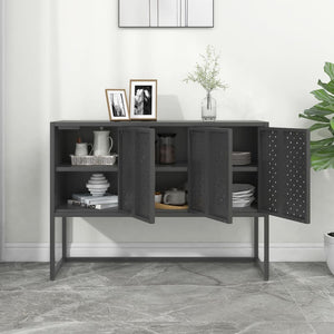 vidaXL Sideboard Storage Buffet Cabinet for Kitchen Living Room Entryway Steel-16