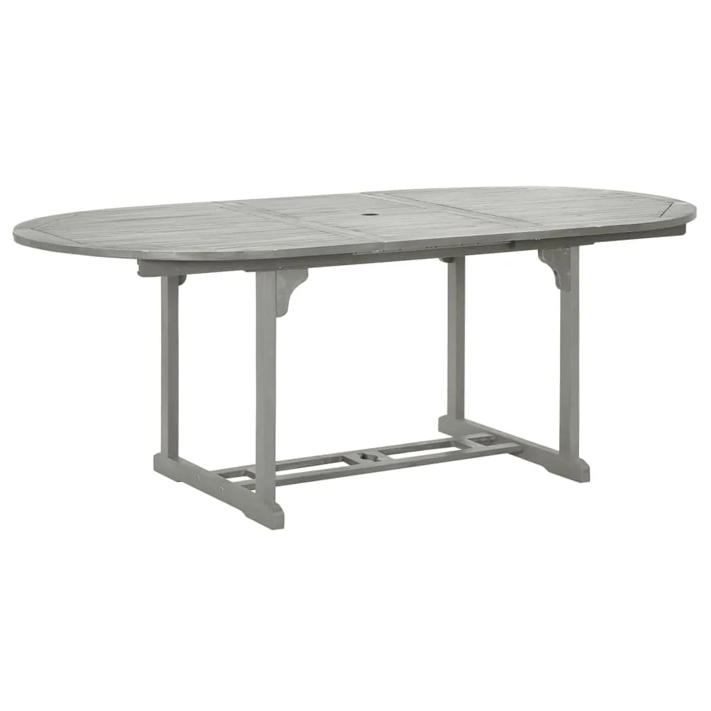 vidaXL Patio Table Gray 78.7"x39.4"x29.5" Solid Acacia Wood-0