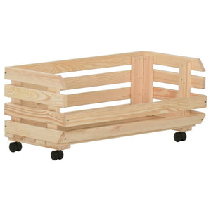 vidaXL Kitchen Cart Vegetable Storage Basket Rolling Cart Solid Wood Pine-20