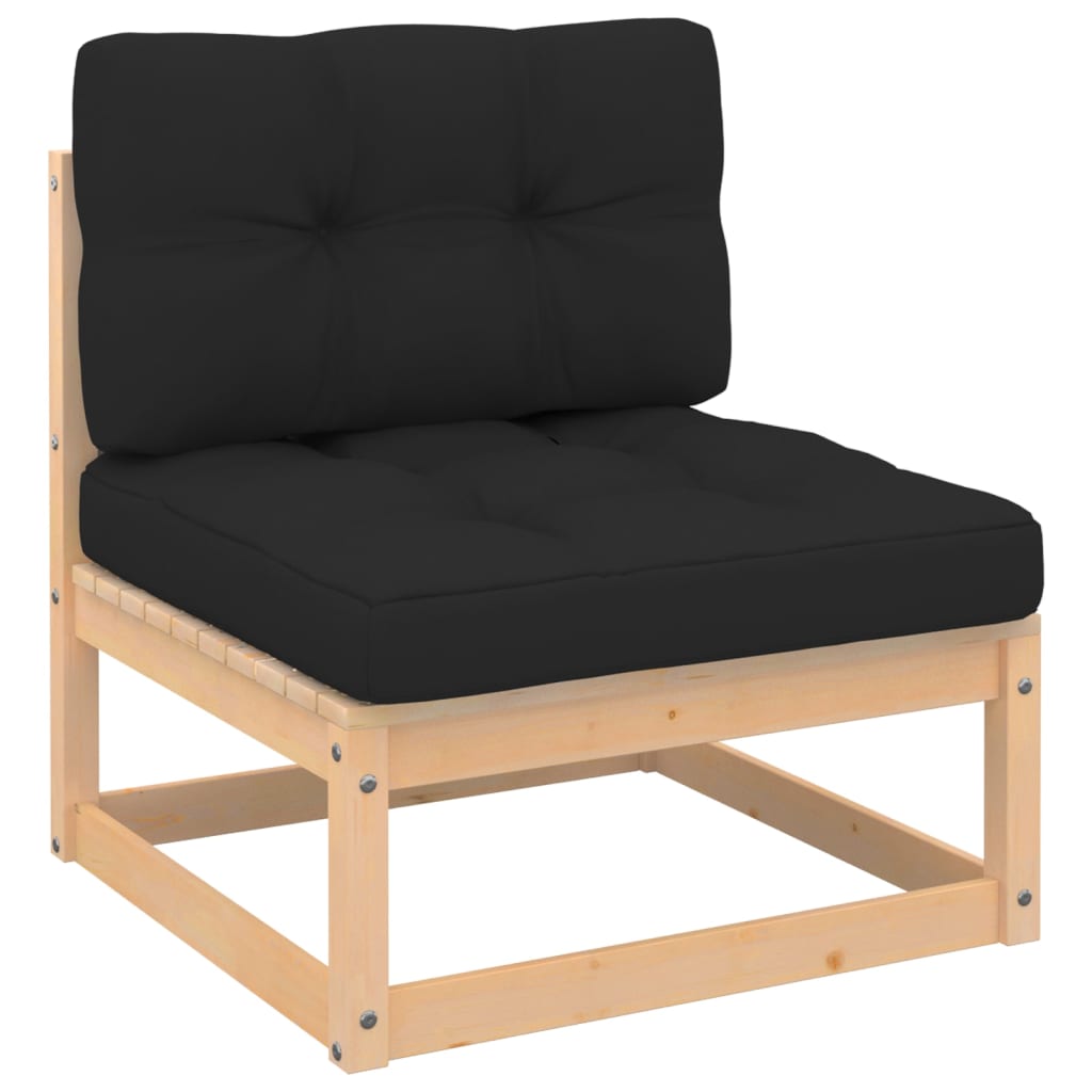 vidaXL Patio Furniture Set 6 Piece Outdoor Sectional Sofa Solid Wood Pine-55