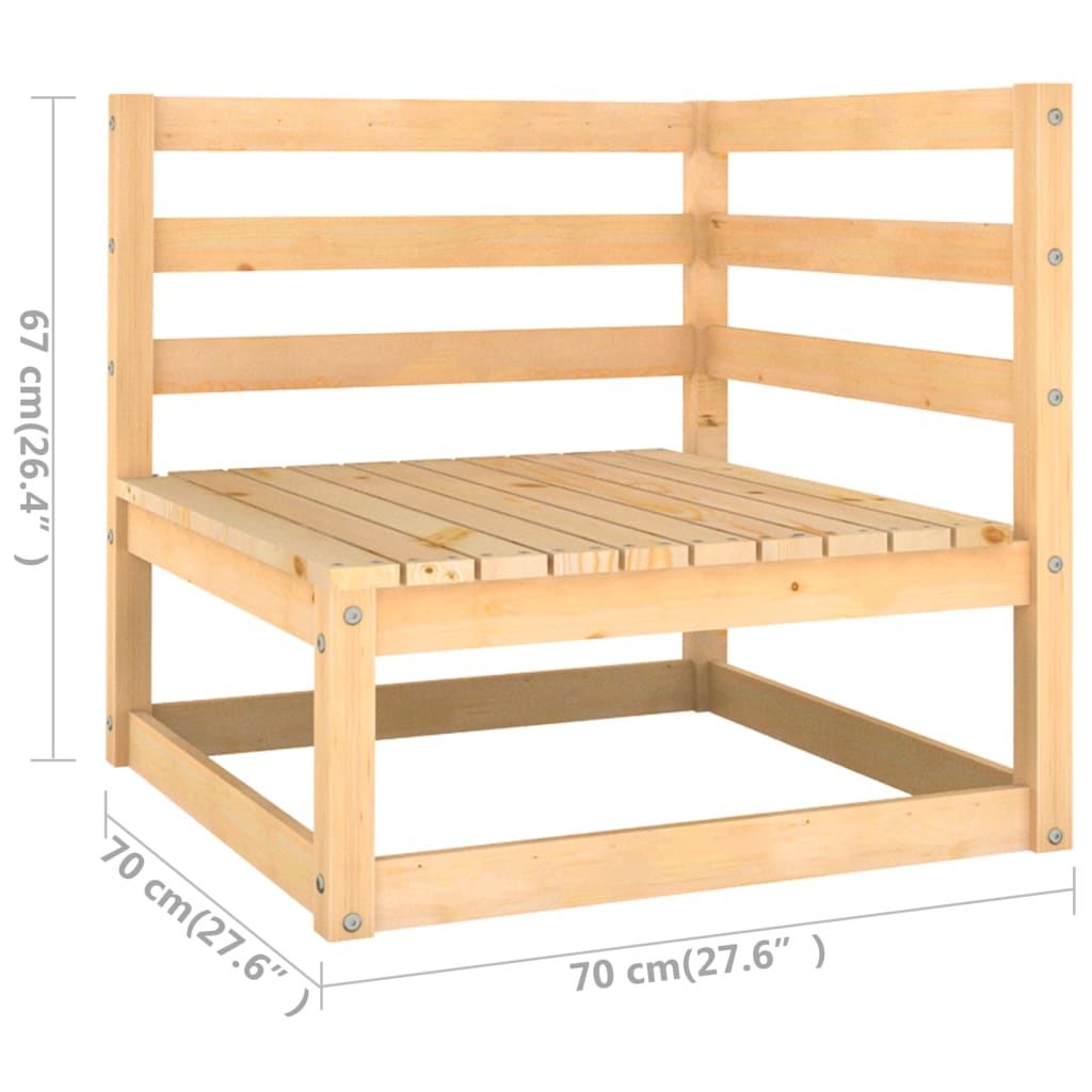 vidaXL Patio Furniture Set 6 Piece Outdoor Sectional Sofa Solid Wood Pine-58
