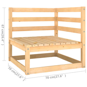 vidaXL Patio Furniture Set 6 Piece Outdoor Sectional Sofa Solid Wood Pine-58