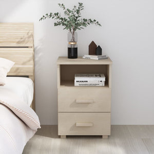 vidaXL Nightstand Storage Bedside Cabinet Nightstand with 2 Drawers Pine Wood-20