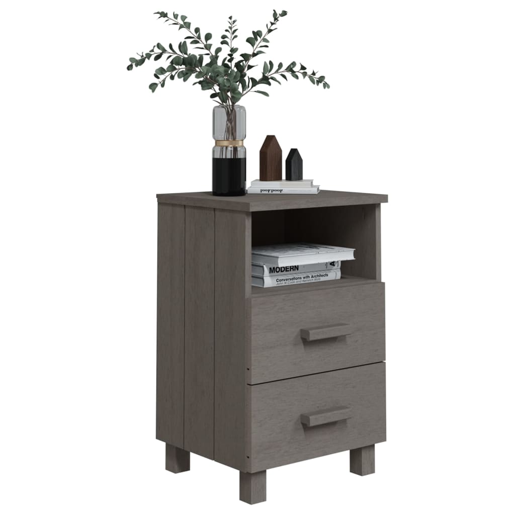 vidaXL Nightstand Storage Bedside Cabinet Nightstand with 2 Drawers Pine Wood-8