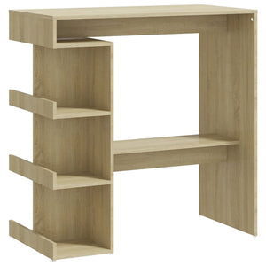 vidaXL Bar Table Dining Room Standing Desk with Storage Rack Engineered Wood-5