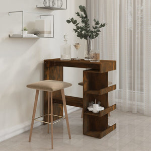 vidaXL Bar Table Dining Room Standing Desk with Storage Rack Engineered Wood-4