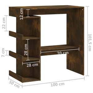 vidaXL Bar Table Dining Room Standing Desk with Storage Rack Engineered Wood-36