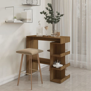 vidaXL Bar Table Dining Room Standing Desk with Storage Rack Engineered Wood-54