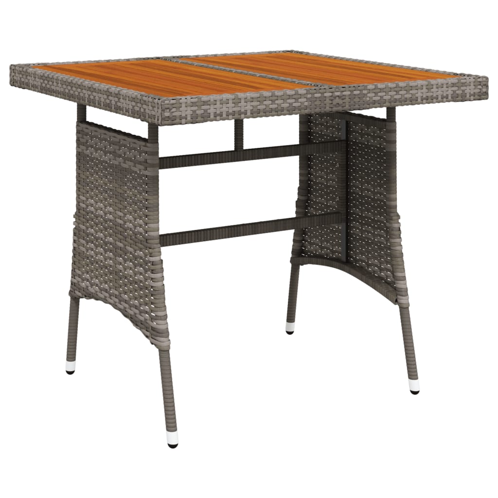 vidaXL Outdoor Dining Table Garden Patio Table Solid Wood Acacia PE Rattan-0
