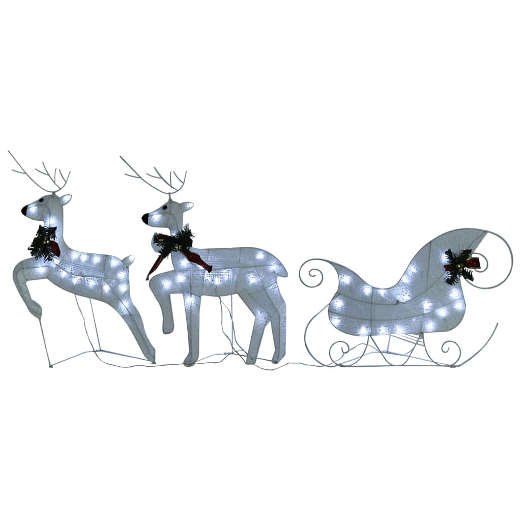 vidaXL Christmas Decoration Reindeer and Sleigh with LEDs Christmas Lighting-2