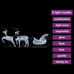 vidaXL Christmas Decoration Reindeer and Sleigh with LEDs Christmas Lighting-25