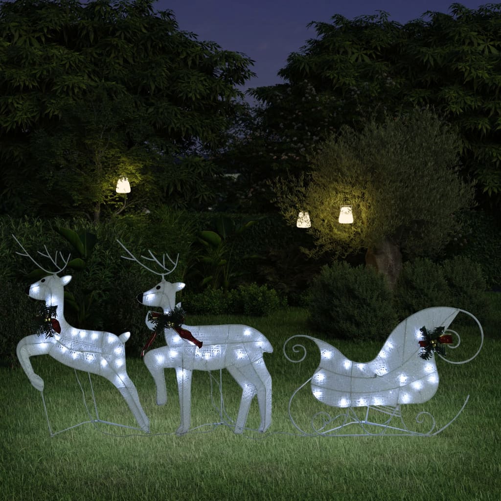 vidaXL Christmas Decoration Reindeer and Sleigh with LEDs Christmas Lighting-8