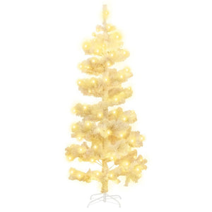 vidaXL Christmas Tree Decor Swirl Artificial Xmas Tree with Pot and LEDs PVC-33