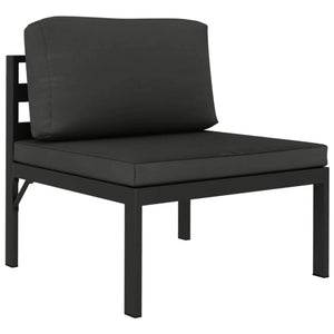 vidaXL 4 Piece Patio Lounge Set with Cushions Aluminum Anthracite-5