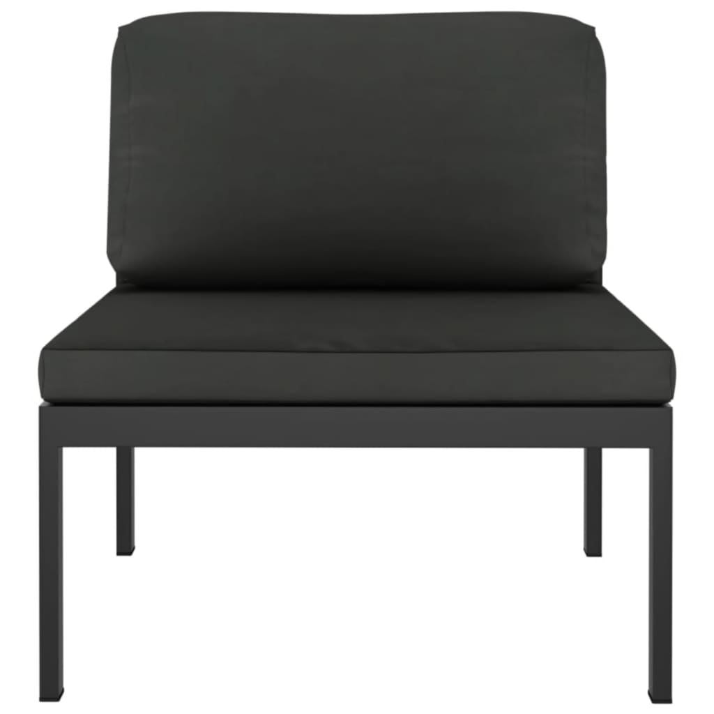vidaXL 4 Piece Patio Lounge Set with Cushions Aluminum Anthracite-6