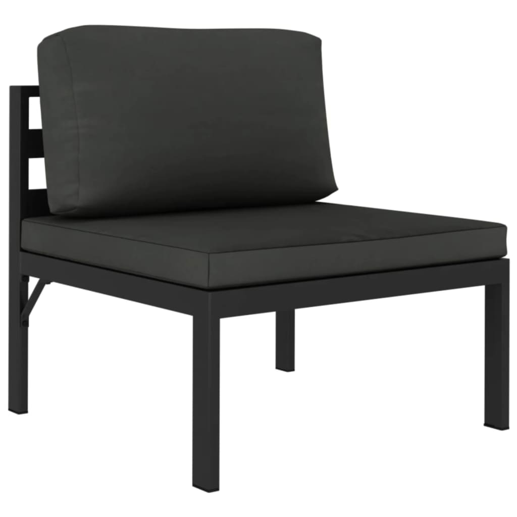 vidaXL 4 Piece Patio Lounge Set with Cushions Aluminum Anthracite-4