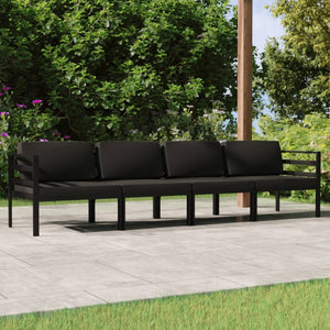 vidaXL 4 Piece Patio Lounge Set with Cushions Aluminum Anthracite-1