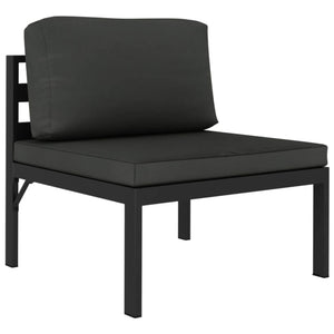 vidaXL 3 Piece Patio Lounge Set with Cushions Aluminum Anthracite-2