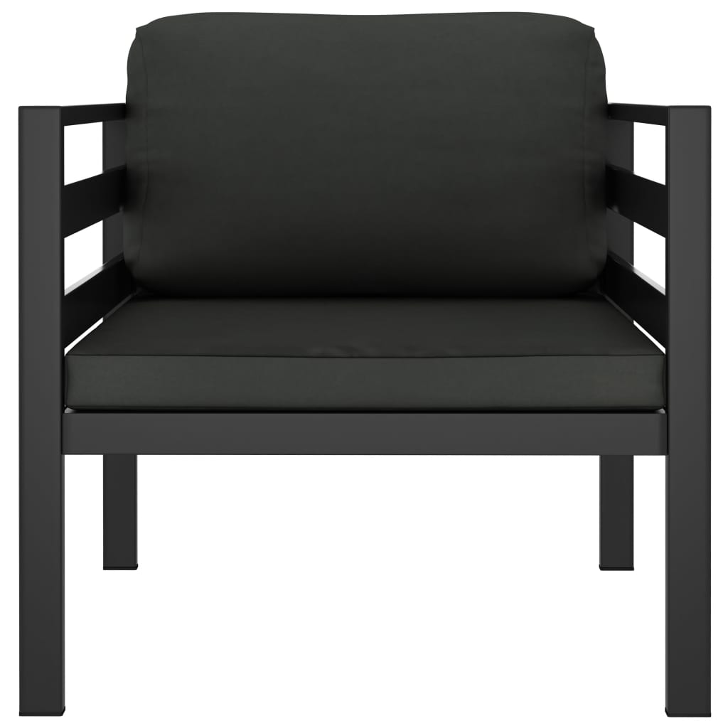 vidaXL 7 Piece Patio Lounge Set with Cushions Aluminum Anthracite-9
