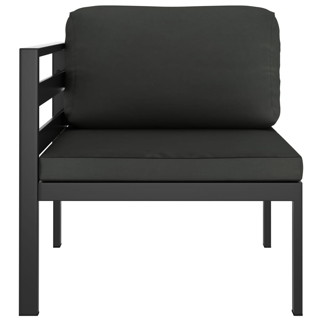 vidaXL 6 Piece Patio Lounge Set with Cushions Aluminum Anthracite-4