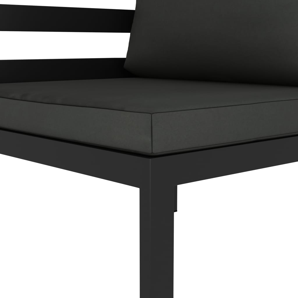 vidaXL 6 Piece Patio Lounge Set with Cushions Aluminum Anthracite-7