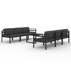 vidaXL 7 Piece Patio Lounge Set with Cushions Aluminum Anthracite-0
